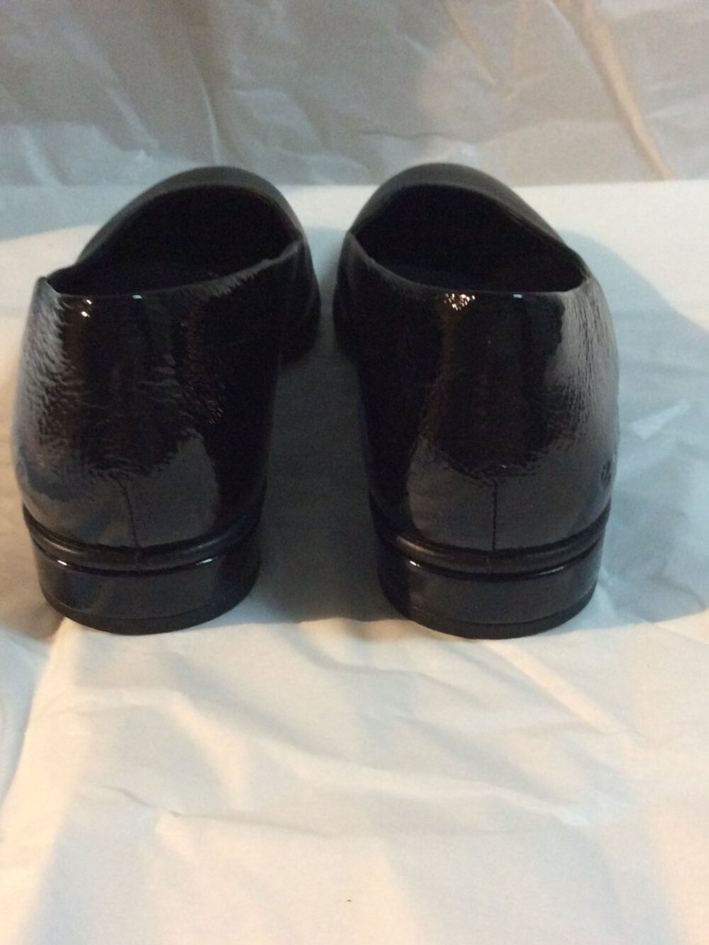 ECCO Leather Patent Textured Wrap Ballerina Flats Size 37 - Picture 2 of 5